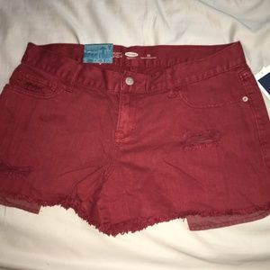 Old Navy Red Denim Cutoff Shorts